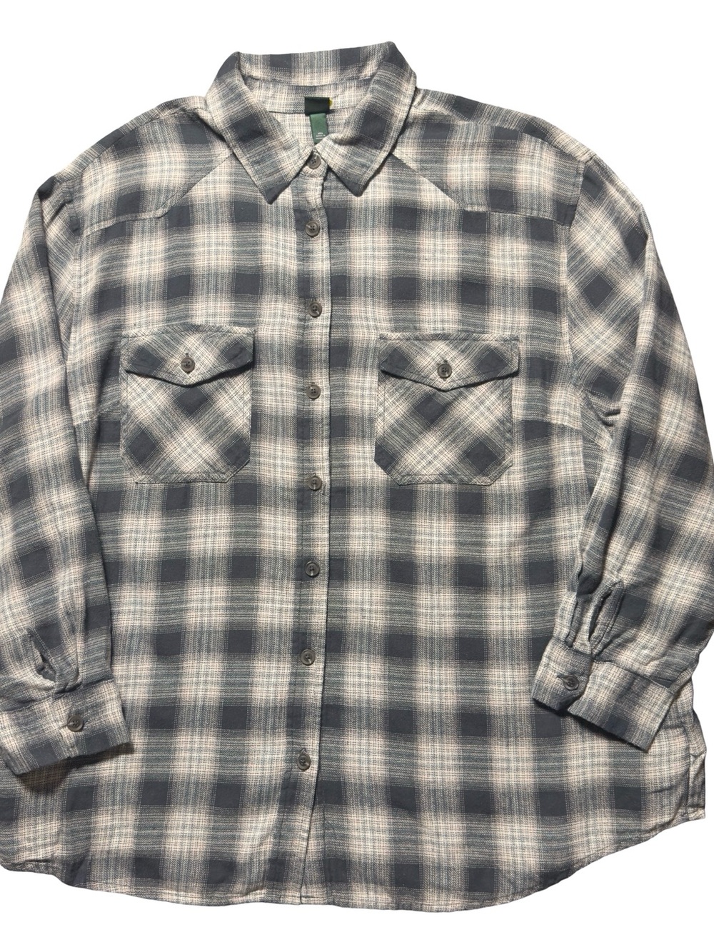 wild fable Gray & White Plaid Button-Up Shirt - Picture 8 of 8